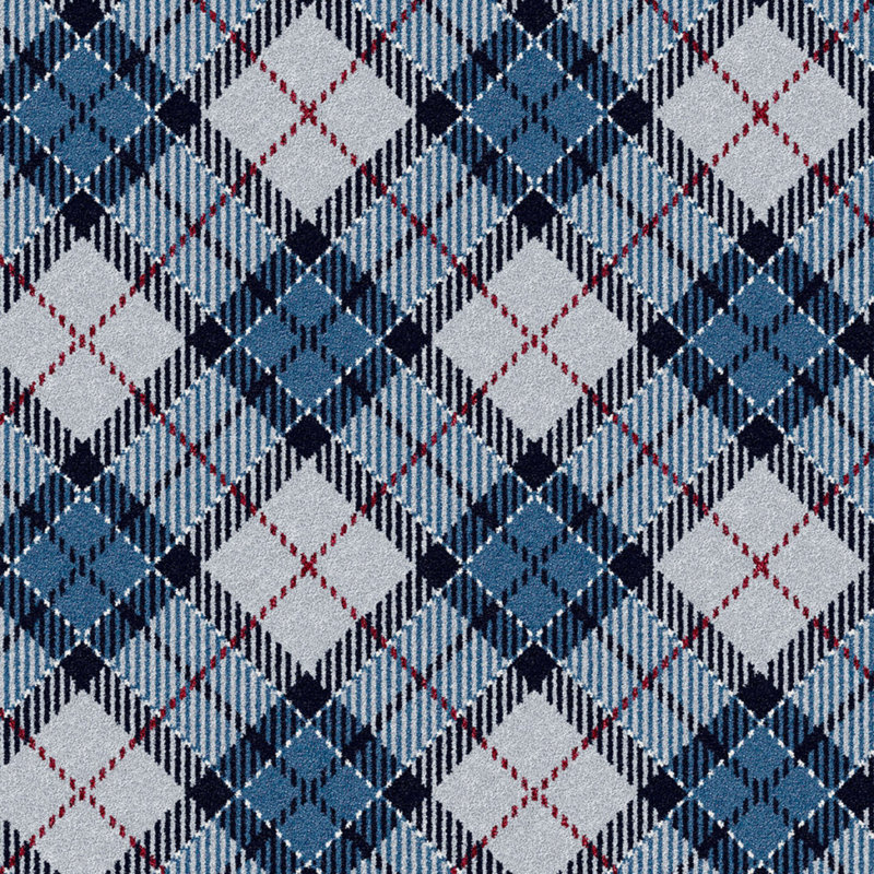 Cloche argentée à motif écossais Ligaya Christmas, Rectangle 5 pi 4 po x 7 pi 8 po