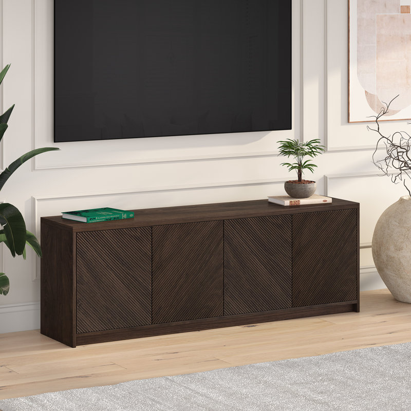 Aurimas TV Stand for TVs up to 78", Dark Brown