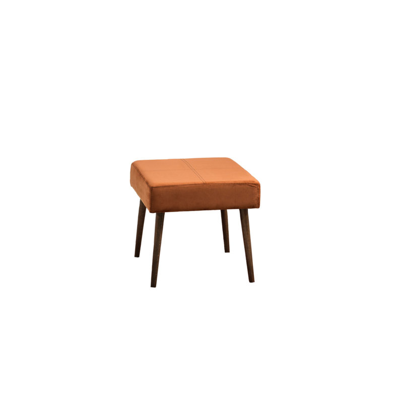 Faucher 46cm Wide Square Solid Colour Footstool Ottoman, Orange