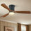 Ventilateur de plafond encastré de 52 po avec lumière, 3CCT, moteur réversible, télécommande, application et commande vocale et pales en bois massif