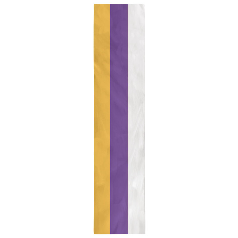 Los Angeles LA Basketball Table Runner, 90" L x 16" W, Gold/Purple/White, Cotton Twill
