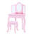 Teamson Kids Little Princess Corner Pink Play Vanity Table & Stool with Tri-Fold Mirror