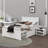 A Full-Sized Platform Bed With A Drawer And Two Shelves Incorporated-106694233