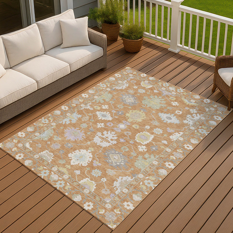 Machine Washable Indoor/Outdoor Chantille ACN2675 Global Rug, 10' x 14', Copper