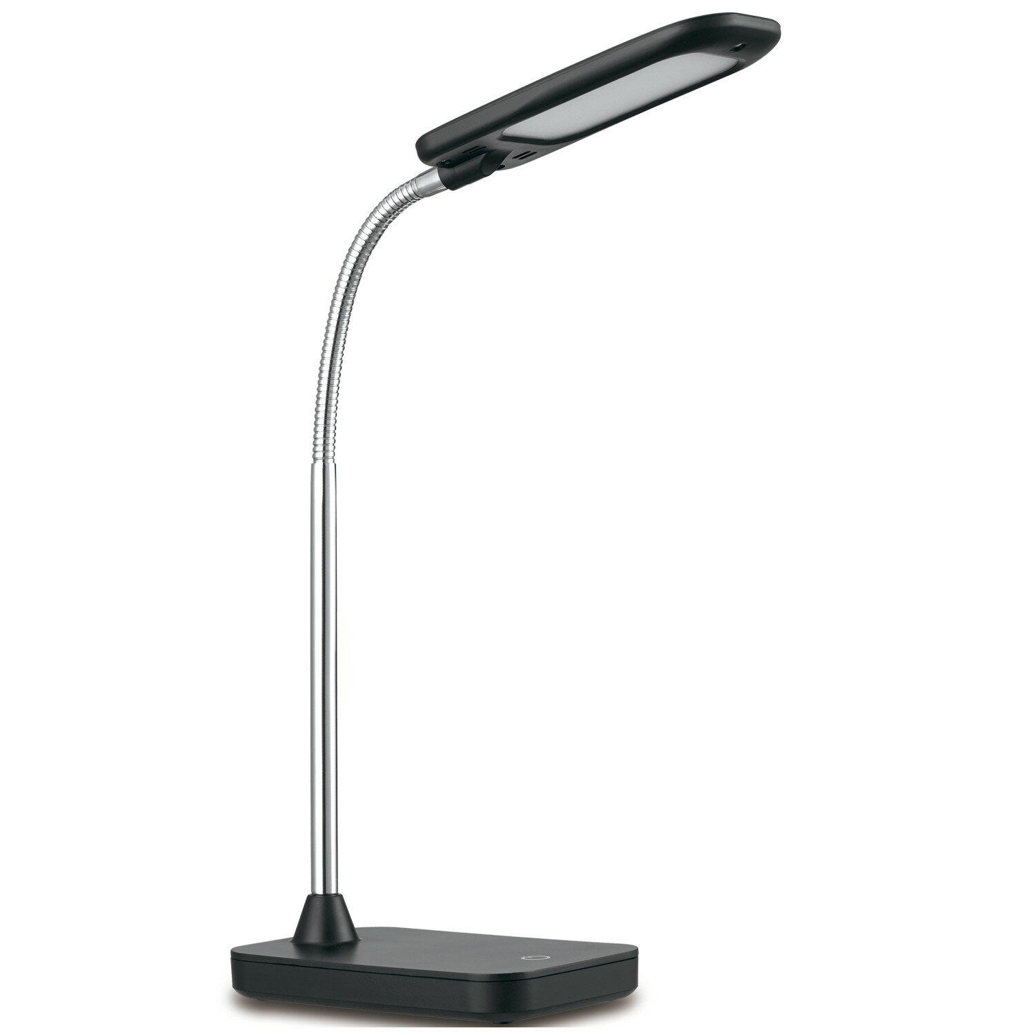 Simple Designs 14.25 in. Black Basic Metal Desk Lamp with Flexible