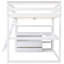 Lit mezzanine double avec bureau et tablettes, deux tiroirs intégrés, blanc-1904325965-1904325964