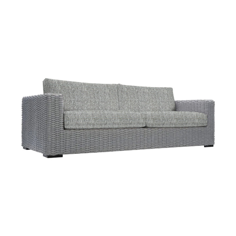 Capri Outdoor Metal Loveseat, Light Grey/Dark Grey Linen 6032-110