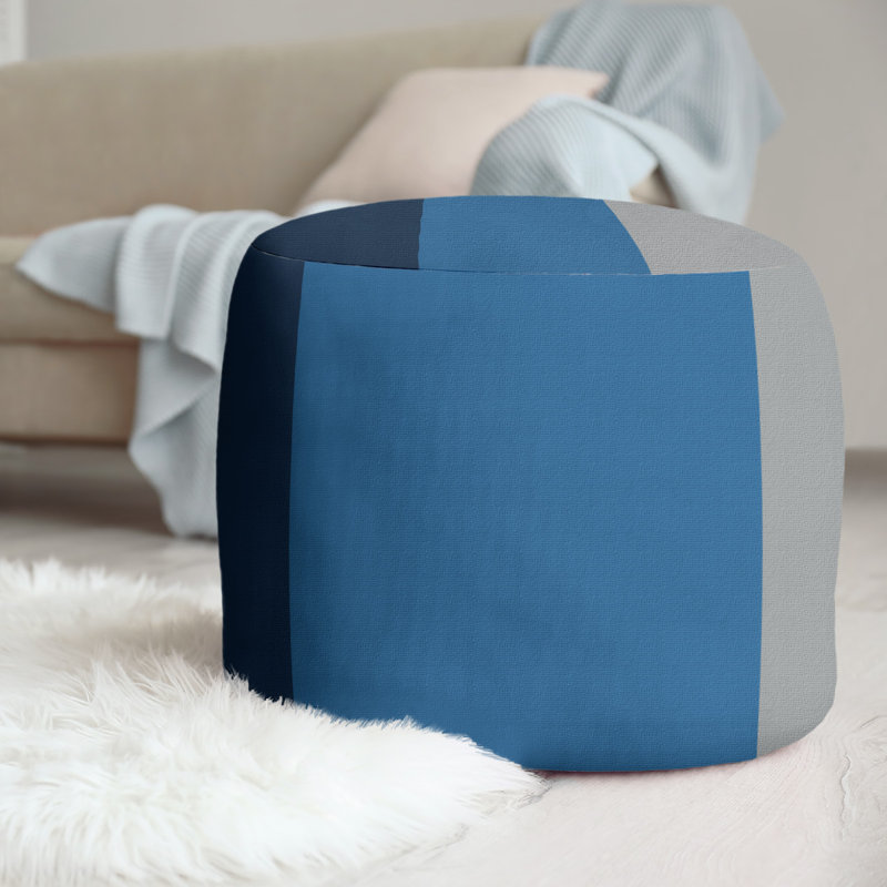 repose-pieds rond 20,5", Bleu minuit / bleu lac / gris clair de lune