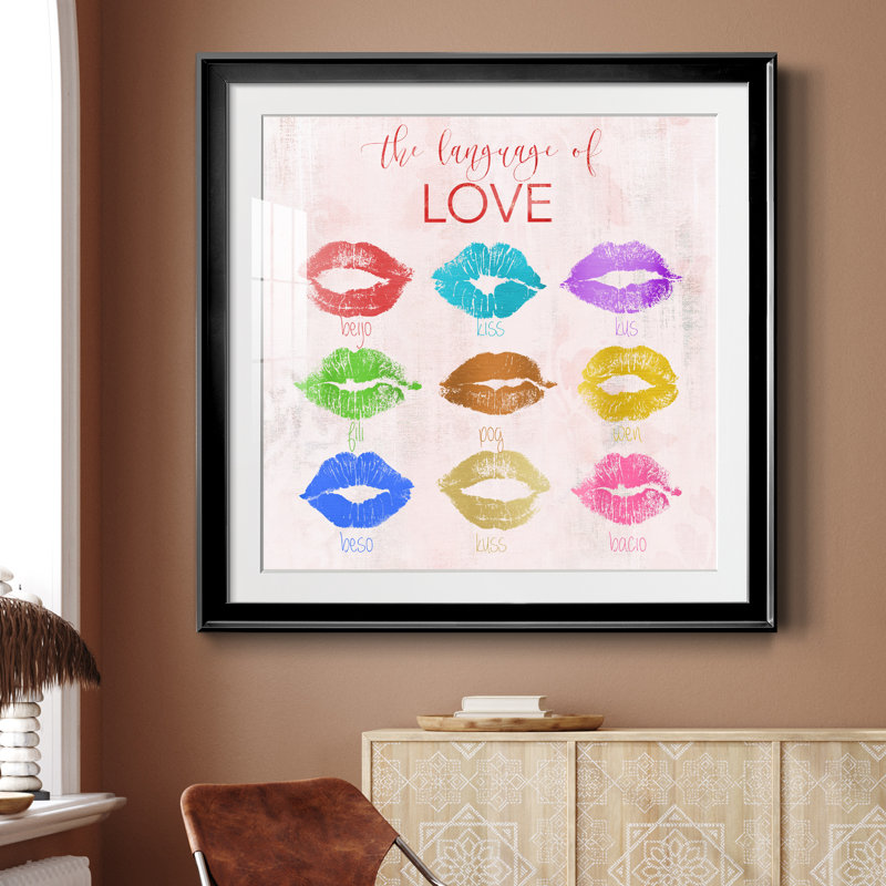 Rainbow Kiss - impression encadrée, H 26,5 po x l 26,5 po x P 1,5 po, Cadre noir