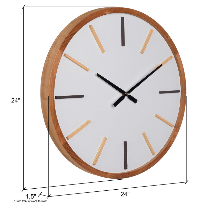 Wade Logan® Kali Minimalistic Wood Round Wall Clock & Reviews | Wayfair