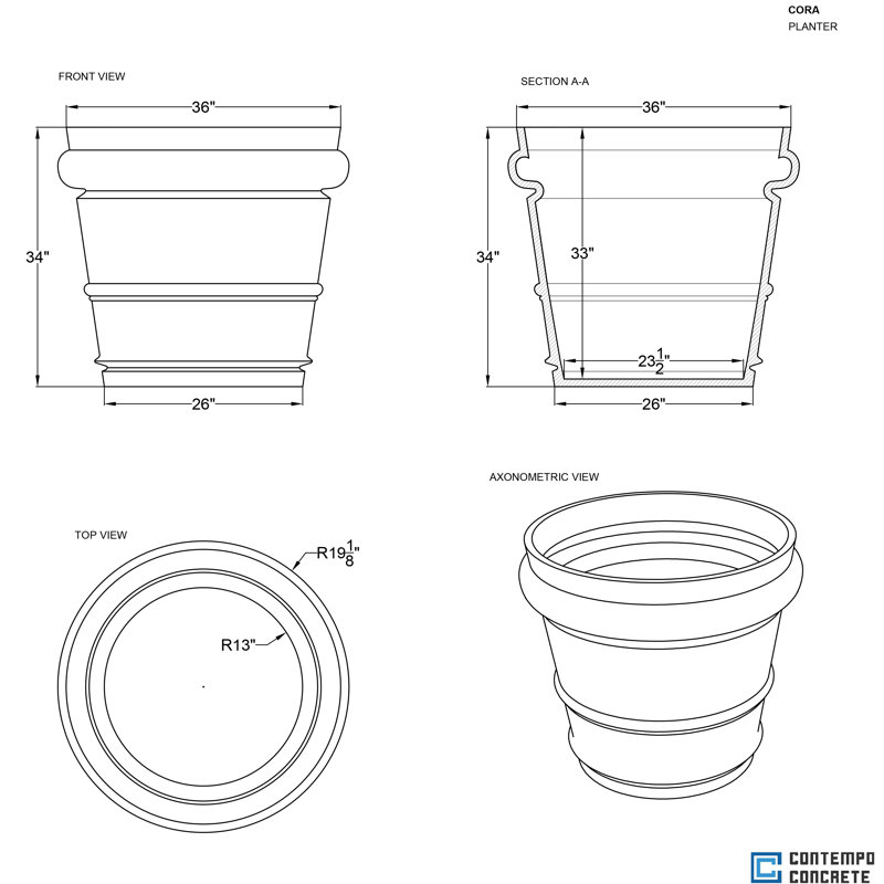 Cora Planter, Smooth Beige