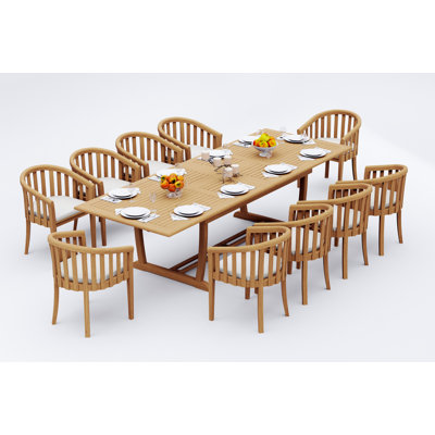 Lenong Teak Wood Patio Dining Set with