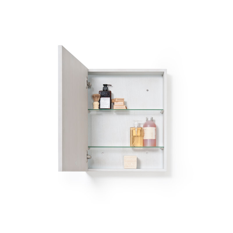 Slimline 18'' W Mirrored Medicine Cabinet, Oyster White