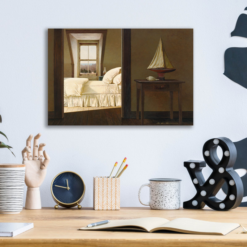 «Chambre d'amis» par Zhen-Huan Lu, art mural en verre acrylique,, H 12 po x l 16 po x P 0,13 po