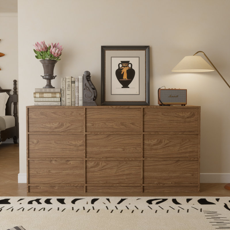 Jadonna 9-Drawer Dresser, Bedroom Dresser, Walnut