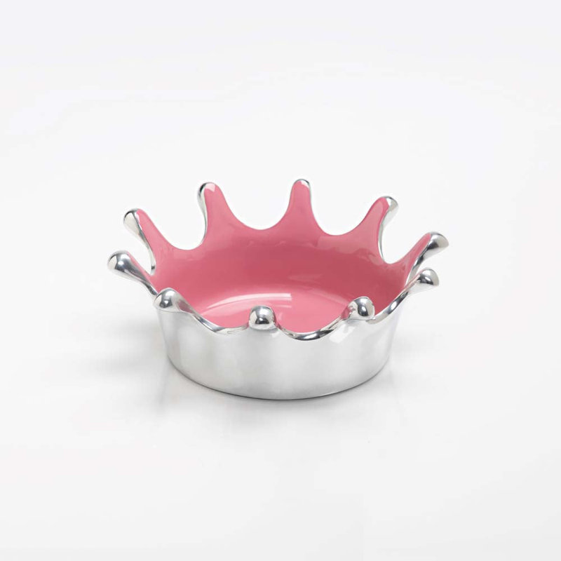 Splash Bowl, Silver/Rose Pink
