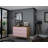 Rockefeller 35" Mid-Century Modern 3-Drawer Bachelor's Chest in Pink-870534839