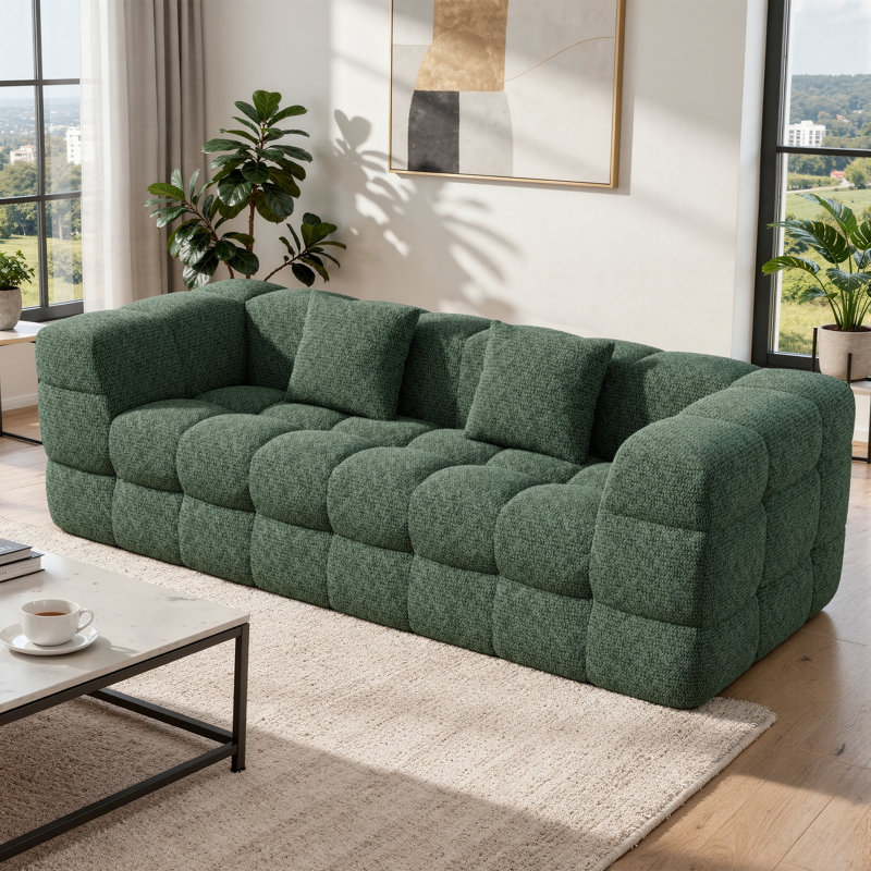 2 Seater Chenille Sofa, Green