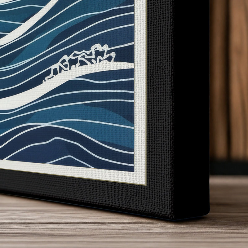 Tidal Rhythms Coastal - Wrapped Canvas, 36x24 - 91.4 x 61.0 cm, Black Border
