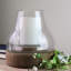 Porte-bougie 10,25 "en verre transparent avec base en bois