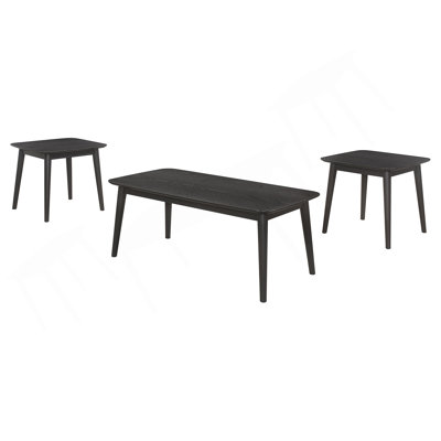 Bivens Black 3-Piece Rectangular Coffee Table Set