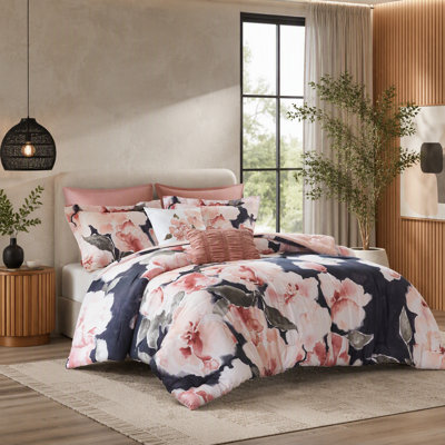 Ensemble de couette 7 pièces pour lit Cal King : couette 104 x 98 pouces, taies d’oreiller 20 x 36 pouces