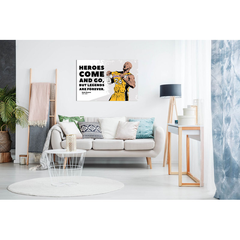 Kobe Bryant Quote Basketball Inspirational Motivational - Wrapped Canvas Print, 91cm H x 61cm W
