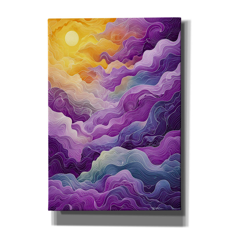 «Purple Clouds» par Momart, art mural sur toile, H 26 po x l 18 po x P 0,75 po