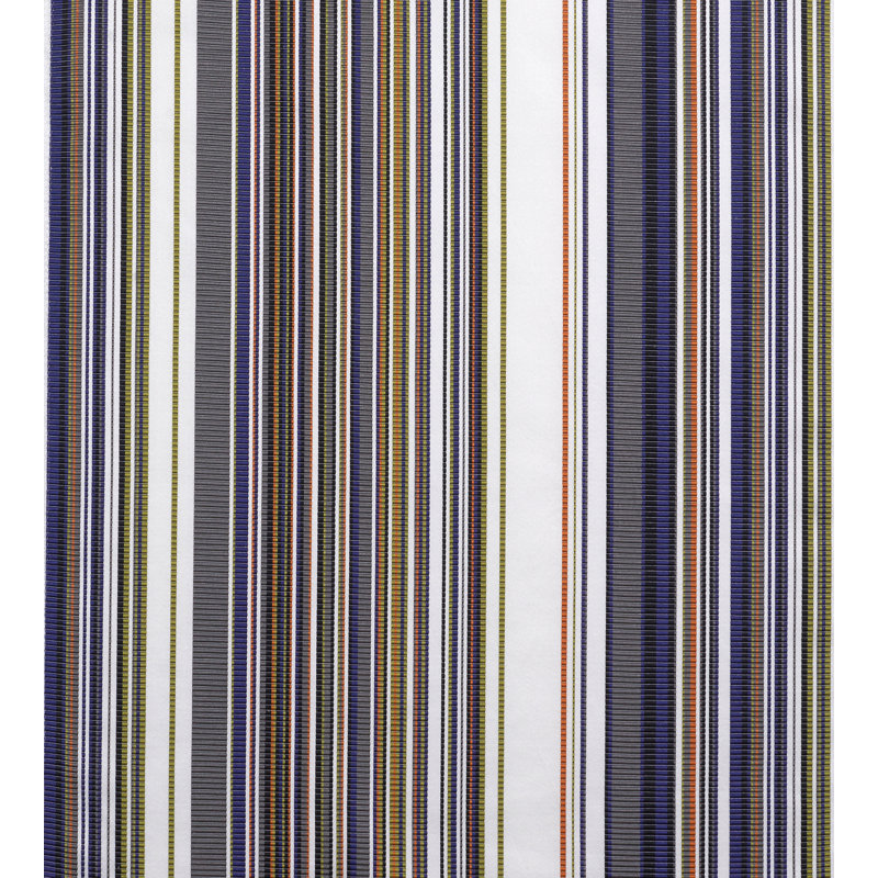 Stripe Mania Cotton Blend Fabric, Happy White