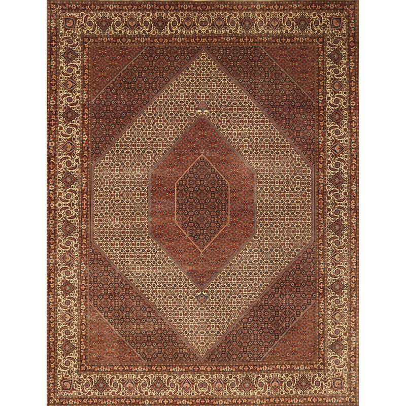Tapis traditionnel brun / noir / beige, Rectangle 4 pi x 6 pi
