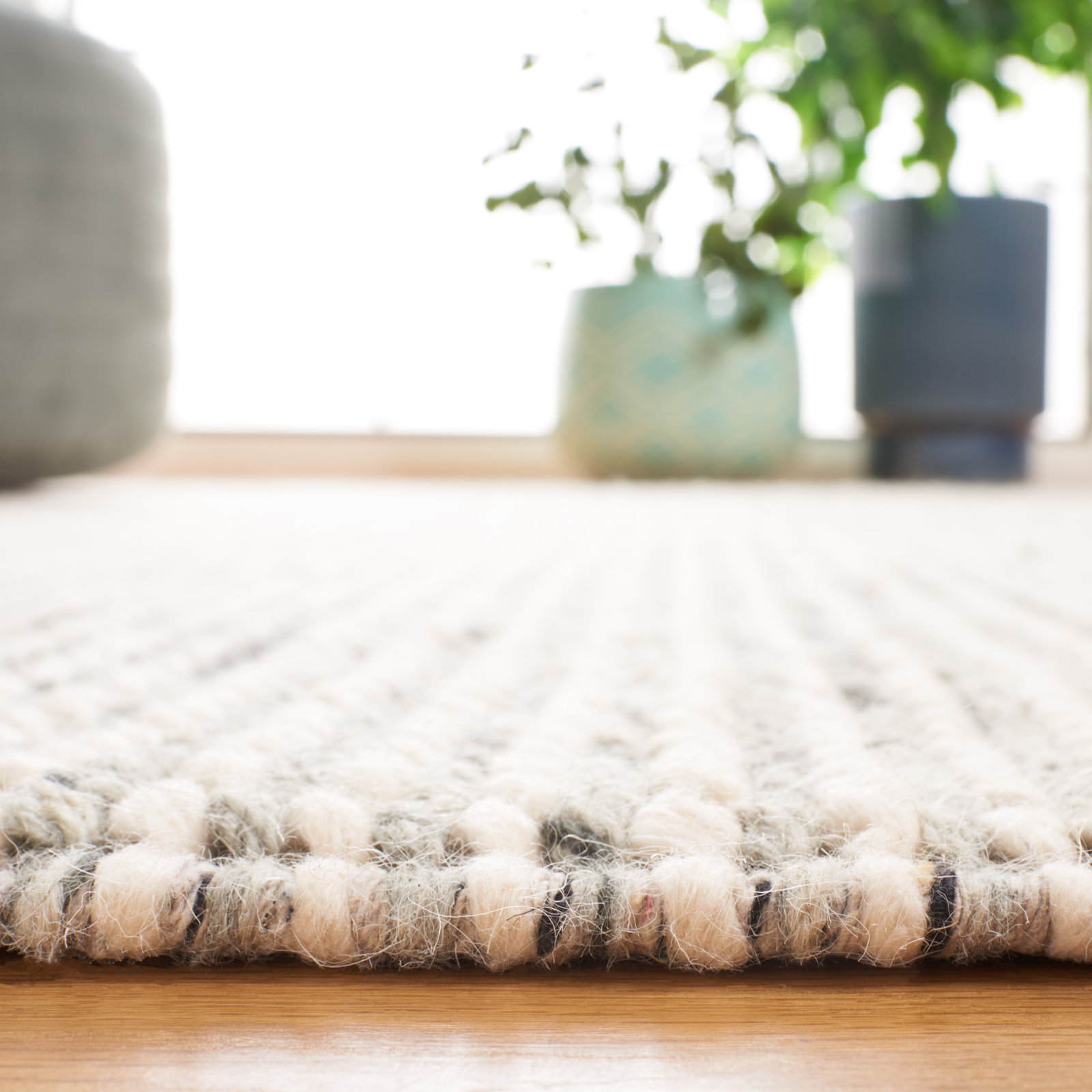 Kata Sage Ivory Geometric Rug, Rectangle 5' x 8'