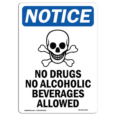 No Drugs No Alcoholic Sign with Symbol