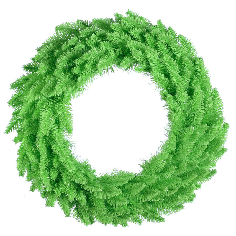 Antique Champagne Fir Artificial PVC Christmas Wreath, 60" H x 60" W x 5" D, Lime