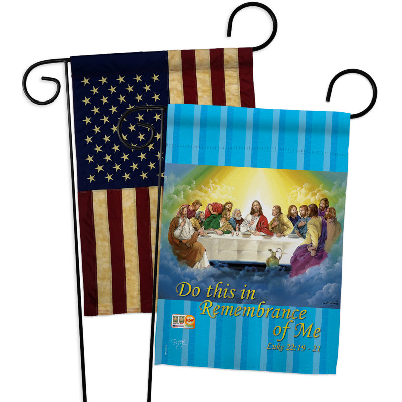Dernier coussin décoratif en polyester 2 côtés 13 x 19 po drapeau de jardin