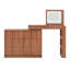 Bureau de coiffeuse avec miroir et lumières, table de coiffeuse avec plateau de table rabattable et tiroirs, tablettes-113546372