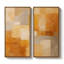 Motif de blocs abstraits chaleureux pour salle à manger - ensemble de 2 reproductions d'art encadrées sur toile 60 po x 20 po x 2 pièces, 60 po x 30 po x 2 pièces-9500460-9500461