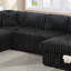 Ensemble de canapé-lit modulaire convertible 4 pièces avec rangement et méridienne coulissante Onyx