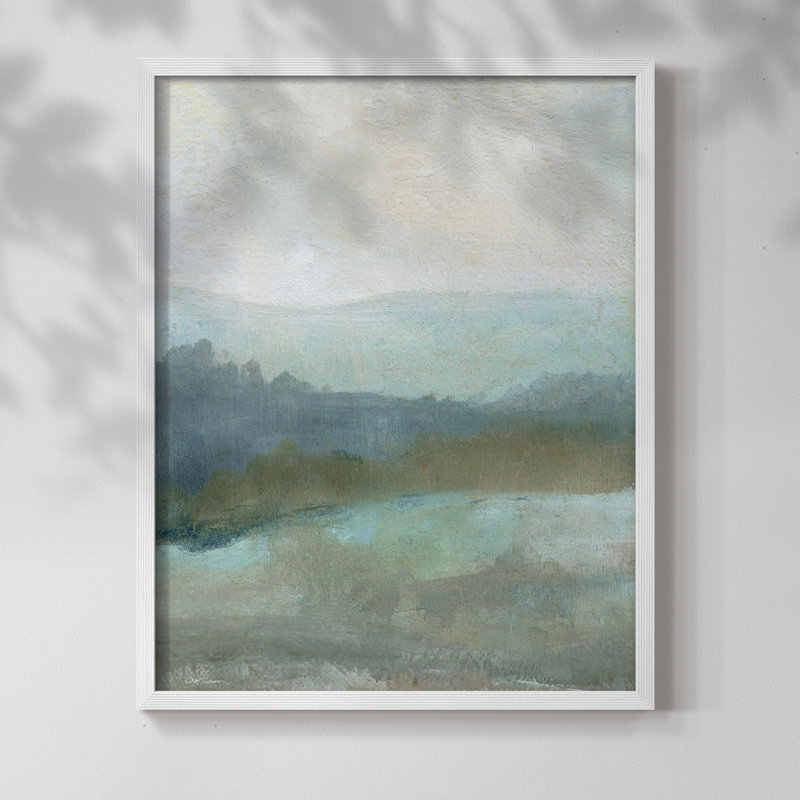 Azure Valley I, reproduction encadrée - bois massif, H 30 po x l 24 po, Blanc