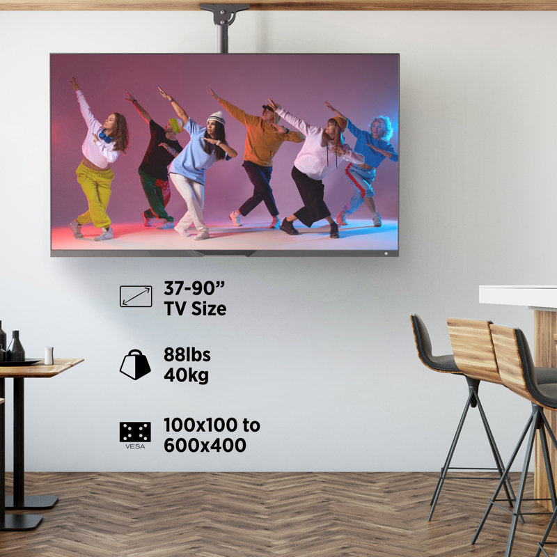 ProMounts Premium Tilt and Swivel Ceiling TV Mount for 37"-90" Screens Holds up to 88 Lbs.