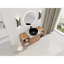 Meuble-lavabo mural élégant avec contreplaqué durable et lavabo d'art en céramique pour des espaces de salle de bain élégants
