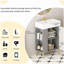 Le meuble-lavabo à tablette ouverte avec lavabo en céramique et porte à fermeture en douceur, avec une armoire de rangement à tablette ouverte à gauche, nécessite un assemblage-1884644427