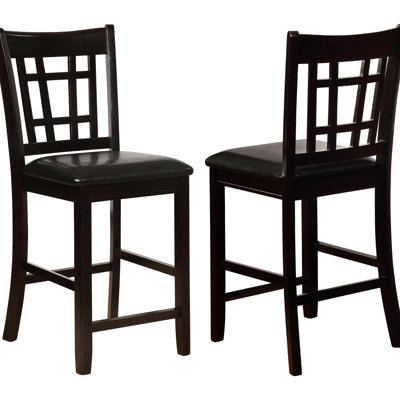 Back Counter Stools  2  - Black Seat, Construction 2 Padded Seating,