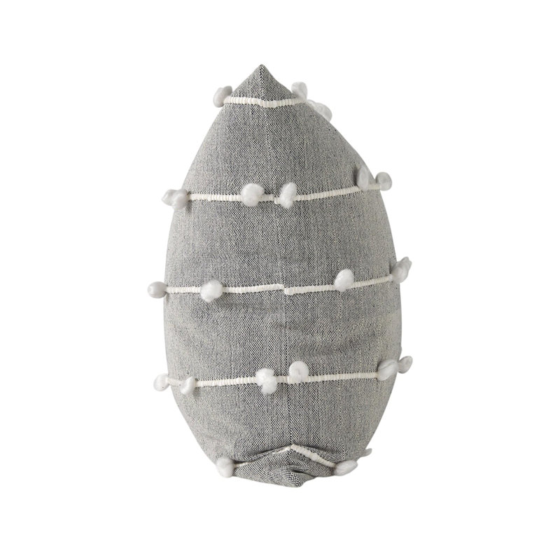Housse de coussin détaillée gris foncé
