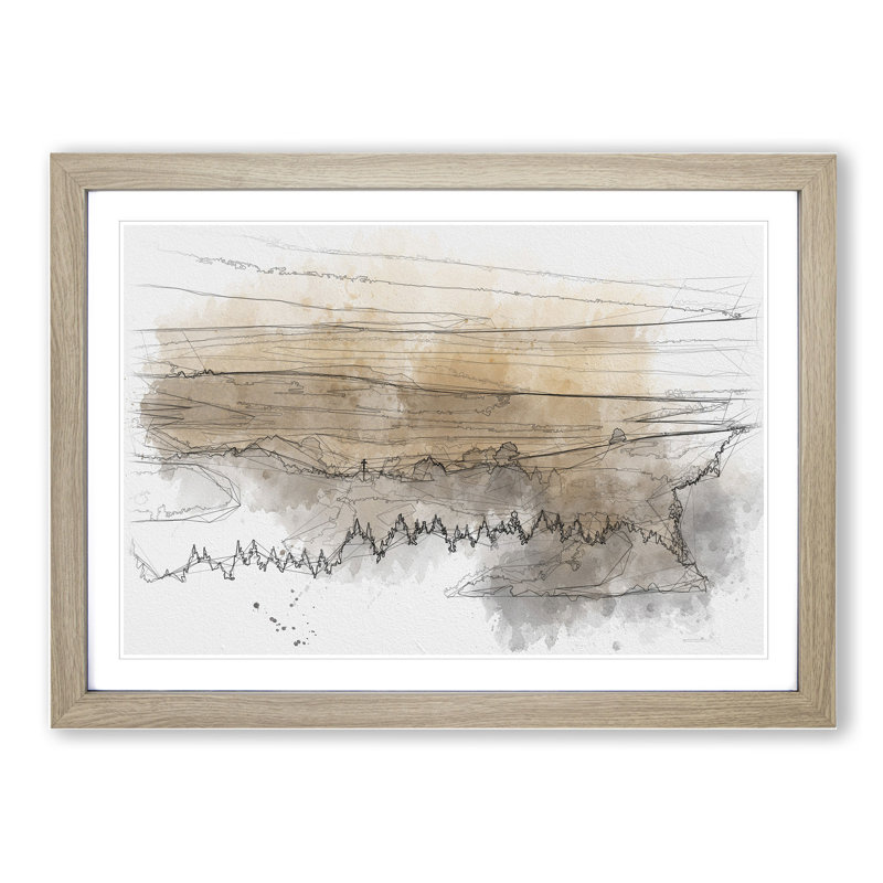 Forest Mist - Picture Frame Drawing, Oak, 36cm H x 48cm W x 2cm D