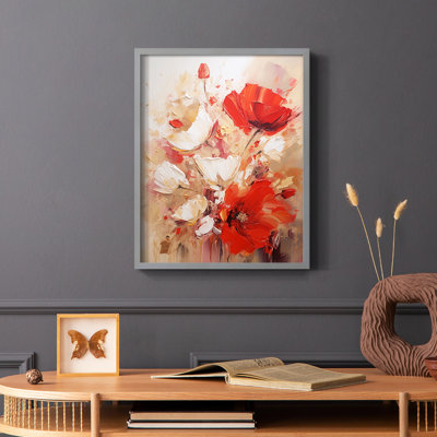 FLORAL Series CCCCXVI - reproduction encadrée de qualité supérieure - prête à être accrochée - aucun clou requis