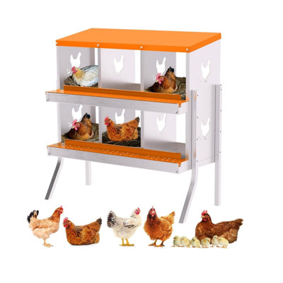 Boîte de nidification en métal à 6 compartiments avec pattes (orange)