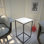 Modern Side Table with Metal Legs, White & Black, 13.8 x 24.4 x 13.8 inches | 100% Melamine Coated Particle Board, Thickness: 0.7 inches | Electrostatic Powder Coated Legs | Stylish for Living Room & Bedroom Decor