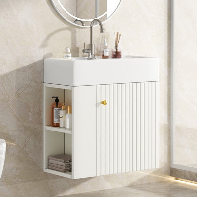 Single Bathroom Vanity with Ceramic Basin