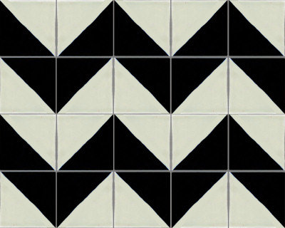 4.2" x 4.2" 9pcs TalaMex Black Harlequin Talavera Mexican Tile