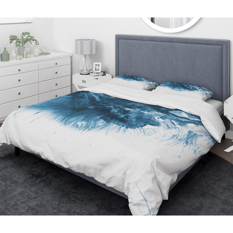 Modern & Contemporary Marble Duvet Cover, Queen Duvet Cover + 2 Shams